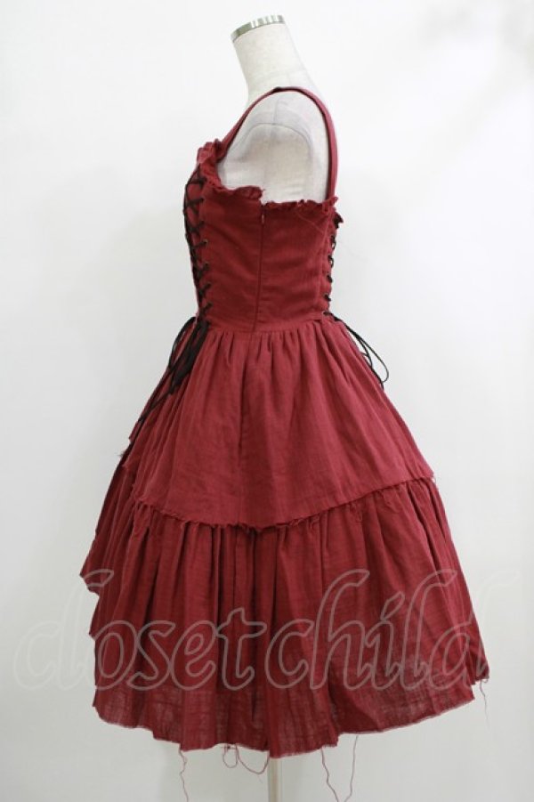 画像2: ATELIER PIERROT / Midnight Reverie gauzeジャンパースカート F ワイン H-25-10-16-1005-EL-OP-KB-ZH (2)