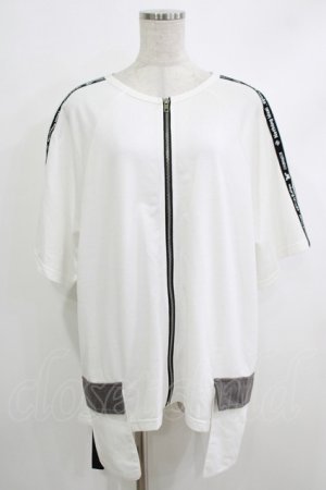 画像: NieR Clothing / ZIP半袖カーディガン  白 H-25-10-16-1047-PU-TO-KB-ZH