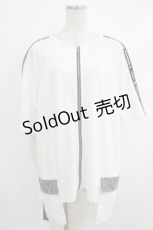 画像: 【SALE】NieR CLOTHING / ZIP半袖カーディガン  白 H-25-10-16-1047-PU-TO-KB-ZT159