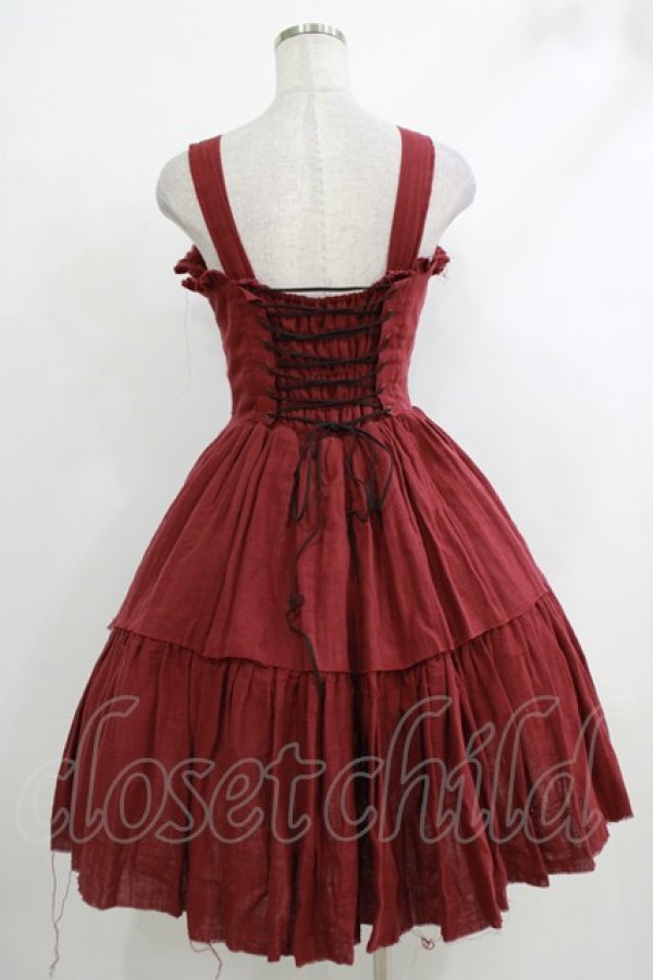 画像3: ATELIER PIERROT / Midnight Reverie gauzeジャンパースカート F ワイン H-25-10-16-1005-EL-OP-KB-ZH (3)