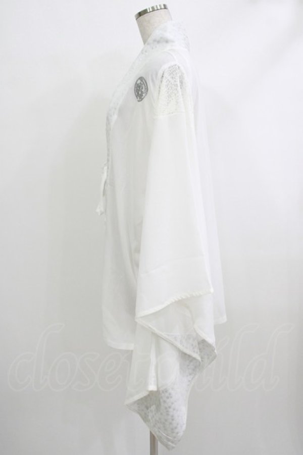 画像2: Qutie Frash / 肩メッシュ切替着物カーディガン  白 H-25-10-16-1050-QU-TO-KB-ZH (2)