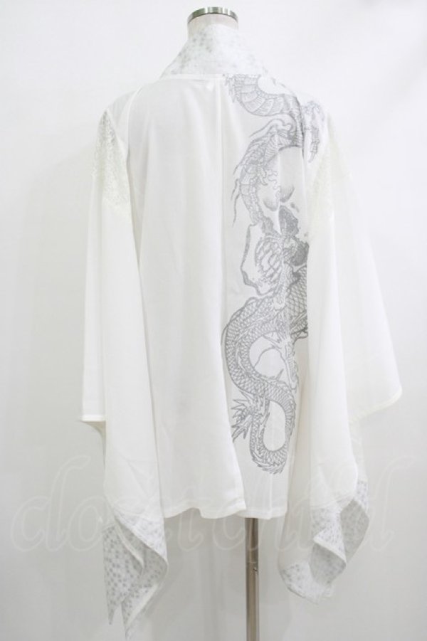 画像3: Qutie Frash / 肩メッシュ切替着物カーディガン  白 H-25-10-16-1050-QU-TO-KB-ZH (3)