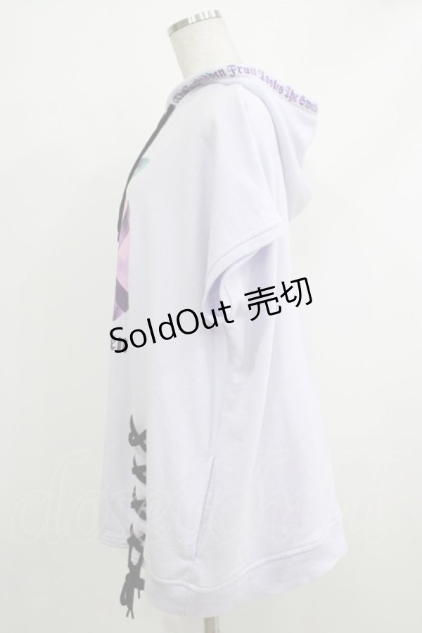 画像2: 【SALE】LISTEN FLAVOR / 禁断の果実レースアップビッグパーカーワンピ  LAVENDER H-25-10-16-1051-PU-OP-KB-ZT023 (2)