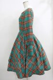 画像2: Belette / チェック丸襟ワンピース  グリーン H-25-10-16-1001-PU-OP-KB-ZH (2)