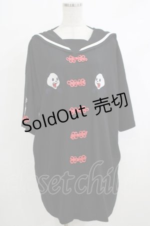 画像: ACDC RAG / チャイナパンダワンピース  黒×赤 H-25-10-16-1054-PU-OP-KB-ZT136