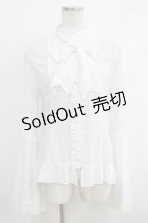画像: ATELIER PIERROT / Stand Collar Princess Sleeve Blouse  白 H-25-10-16-1057-EL-BL-KB-ZH