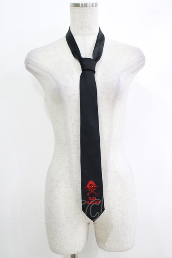 画像1: BPN / ロゴ刺繍ネクタイ  黒 H-25-10-16-1069-GO-ZA-KB-ZH (1)