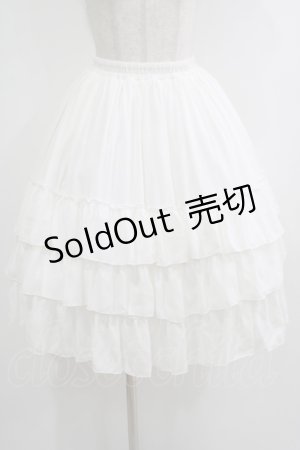 画像: ATELIER PIERROT / Three-Tiered Ruffle Chiffon Skirt  ホワイト H-25-10-16-1007-EL-SK-KB-ZH