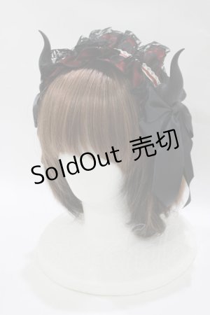 画像: Estrellas / デビルホーンヘッドドレスカチューシャ  黒×赤 H-25-10-16-1074-EL-AC-KB-ZH