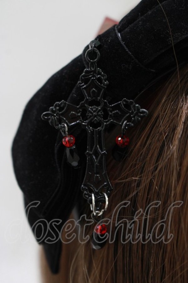 画像2: MorunxMuunaStoik / ベルベットおリボンカチューシャ  黒 H-25-10-16-1076-EL-AC-KB-ZH (2)