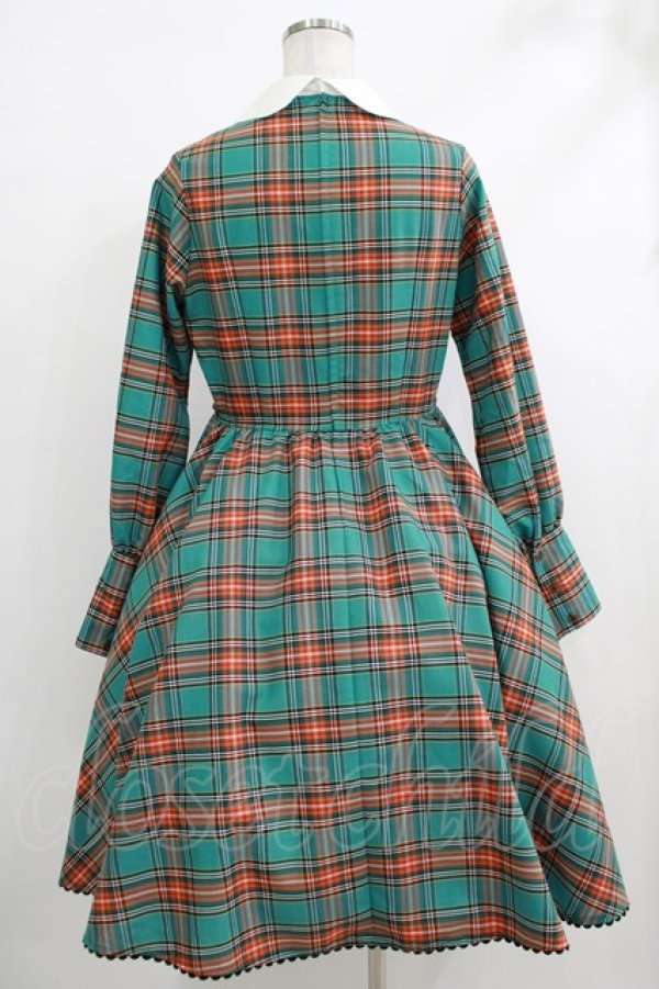 画像3: Belette / チェック丸襟ワンピース  グリーン H-25-10-16-1001-PU-OP-KB-ZH (3)