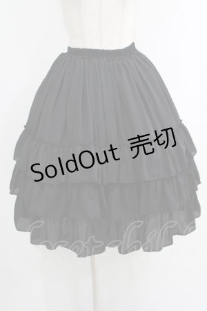 画像: ATELIER PIERROT / Three-Tiered Ruffle Chiffon Skirt  ブラック H-25-10-16-1008-EL-SK-KB-ZH