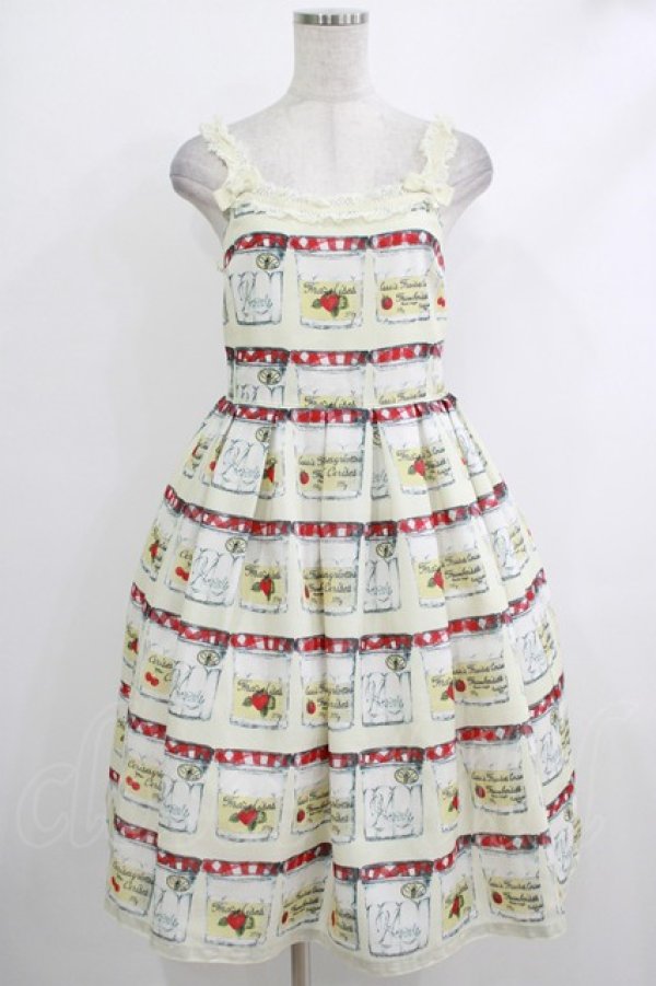 画像1: Emily Temple cute / 復刻JAM瓶キャミワンピース  アイボリー H-25-10-16-1011-ET-OP-KB-ZH (1)