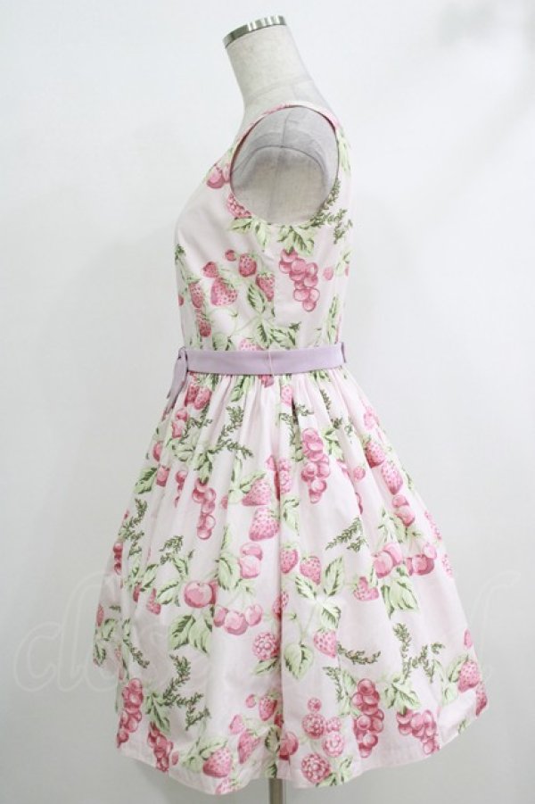 画像2: MILK / CHERRY gardenドレス  ベビーピンクベース H-25-10-16-1013-ML-OP-KB-ZH (2)