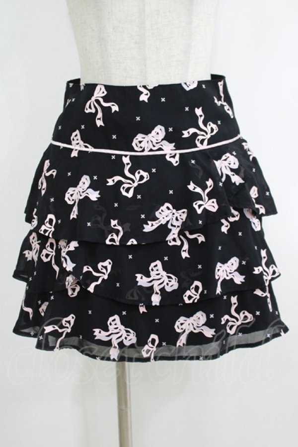 画像1: MILK / シルエットRibbonスカート  ブラック H-25-10-16-1021-ML-SK-KB-ZH (1)
