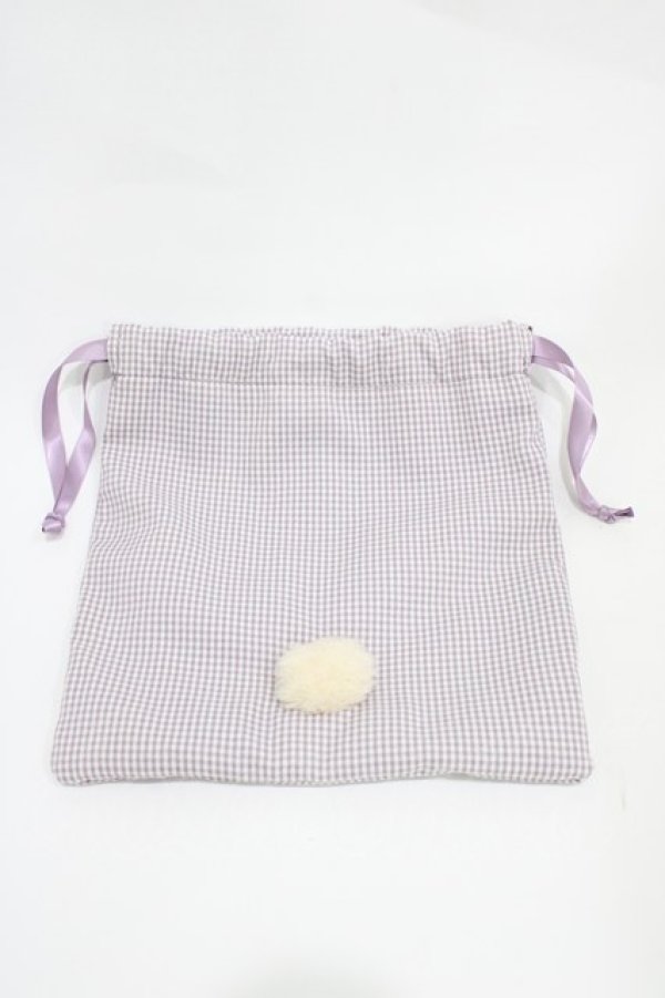 画像2: Maison de FLEUR / 《Easter》ラビット刺繍巾着  ラベンダー H-25-10-16-020-LO-ZA-NS-ZH (2)