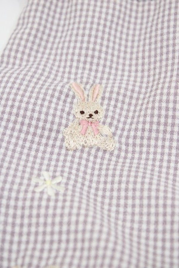 画像3: Maison de FLEUR / 《Easter》ラビット刺繍巾着  ラベンダー H-25-10-16-020-LO-ZA-NS-ZH (3)