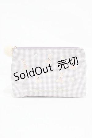 画像: Maison de FLEUR / 《Easter》ラビット刺繍ポーチ  ピンク H-25-10-16-024-LO-ZA-NS-ZH
