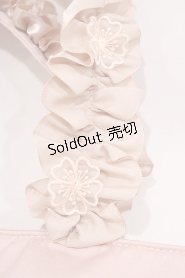 画像3: Maison de FLEUR / 桜モチーフフリルハンドルトートプチバッグ  ピンク H-25-10-16-025-LO-BG-NS-ZH (3)