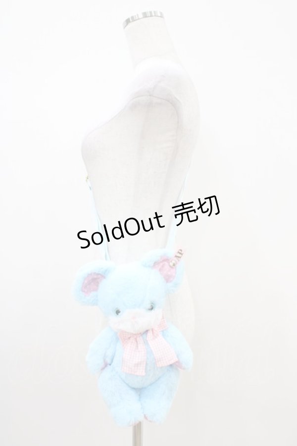 画像1: Angelic Pretty / Toyboxはにかみベアーぬいぐるみポーチ  サックス H-25-10-16-028-AP-BG-NS-ZH (1)