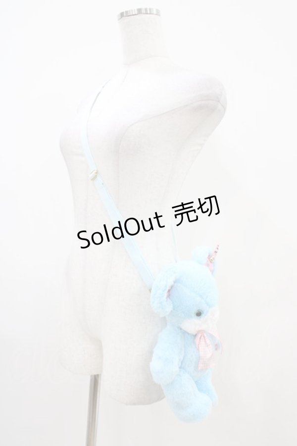 画像2: Angelic Pretty / Toyboxはにかみベアーぬいぐるみポーチ  サックス H-25-10-16-028-AP-BG-NS-ZH (2)