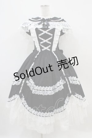 画像: metamorphose / ケープ付きフリルジャンパースカート サイズ1 ブラック H-25-10-16-036-ME-OP-NS-ZH