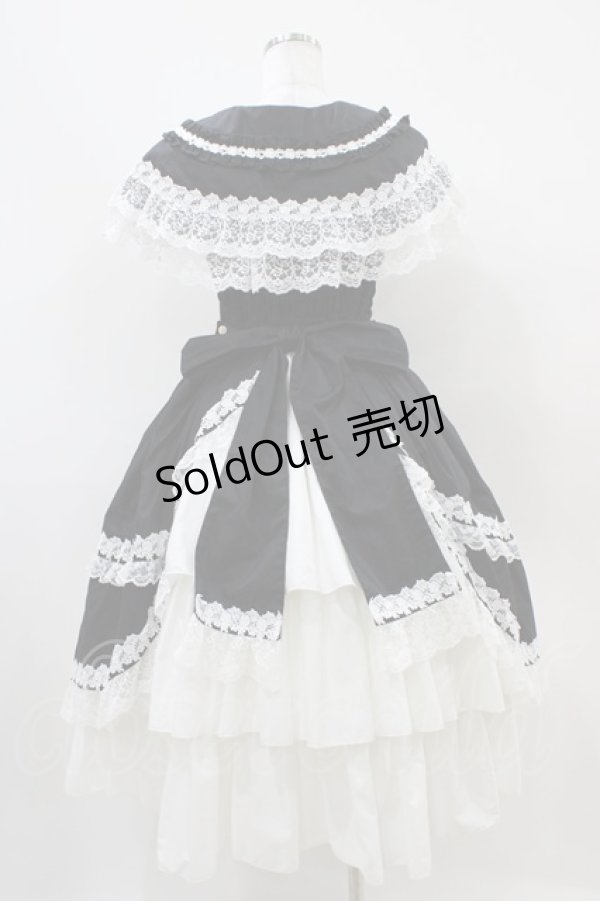 画像2: metamorphose / ケープ付きフリルジャンパースカート サイズ1 ブラック H-25-10-16-036-ME-OP-NS-ZH (2)