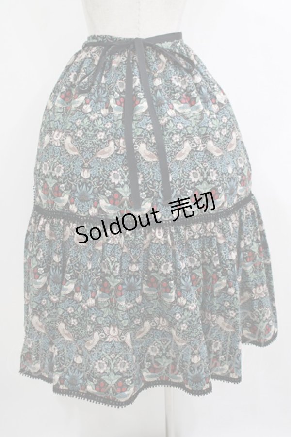 画像3: abilletage / Designer’s fabric seriesオーバースカート(イチゴ泥棒)  ブルーグリーン H-25-10-17-1030-GO-SK-KB-ZH (3)