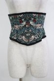 画像1: abilletage / Designer’s fabric seriesミニショートコルセット(イチゴ泥棒) サイズ4 ブルーグリーン H-25-10-17-1036-GO-ZA-KB-ZH (1)