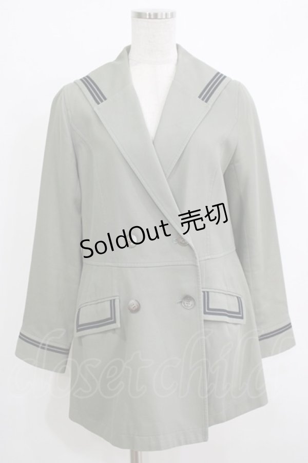 画像1: Jane Marple / コットンギャバジンのマリンコート  ミント H-25-10-17-1043-JM-CO-KB-ZH (1)