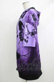 画像2: NieR Clothing / 総柄ZIP半袖パーカー  紫 H-25-10-17-1045-PU-TO-KB-ZH (2)