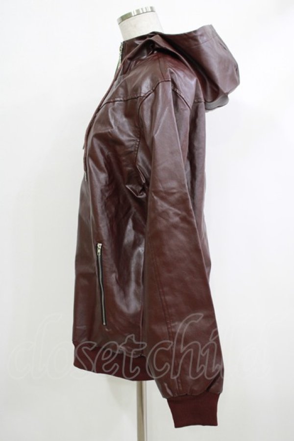 画像2: NieR Clothing / レザーZIPパーカー  茶 H-25-10-17-1049-PU-TO-KB-ZH (2)