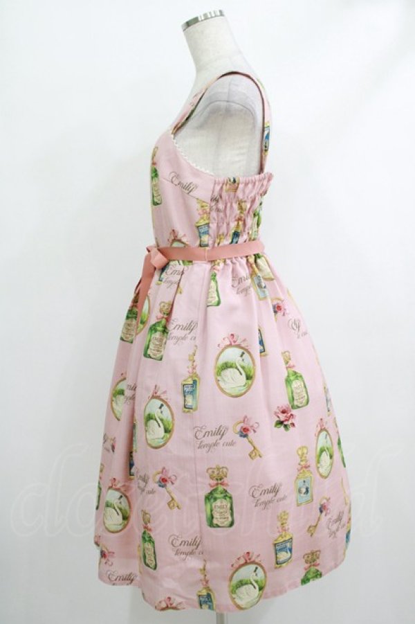 画像2: Emily Temple cute / Revivalノースリーブワンピース M Swan Perfume柄ピンク H-25-10-17-1001-ET-OP-KB-ZH (2)