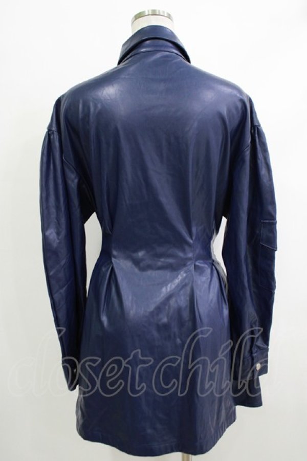 画像3: CuLLt / LEATHER JACKET ONEPIECE  ネイビー H-25-10-17-1053-PU-OP-KB-ZH (3)