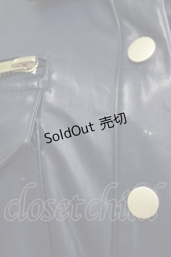 画像4: CuLLt / LEATHER JACKET ONEPIECE  ネイビー H-25-10-17-1053-PU-OP-KB-ZH (4)