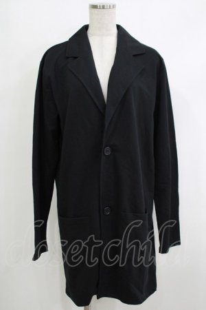画像: NieR Clothing / バックプリントロングカットジャケット  黒 H-25-10-17-1056-PU-JA-KB-ZH