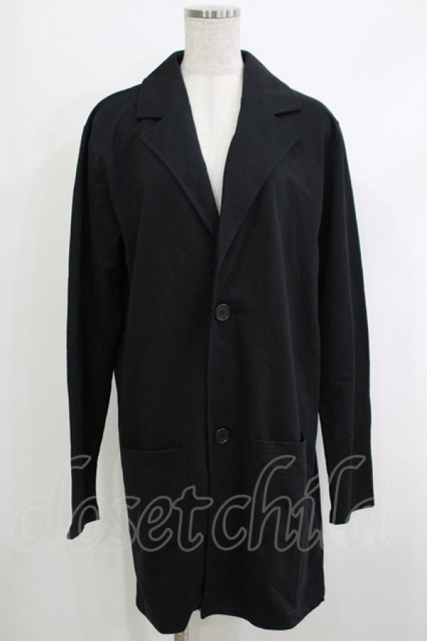 画像1: NieR Clothing / バックプリントロングカットジャケット  黒 H-25-10-17-1056-PU-JA-KB-ZH (1)