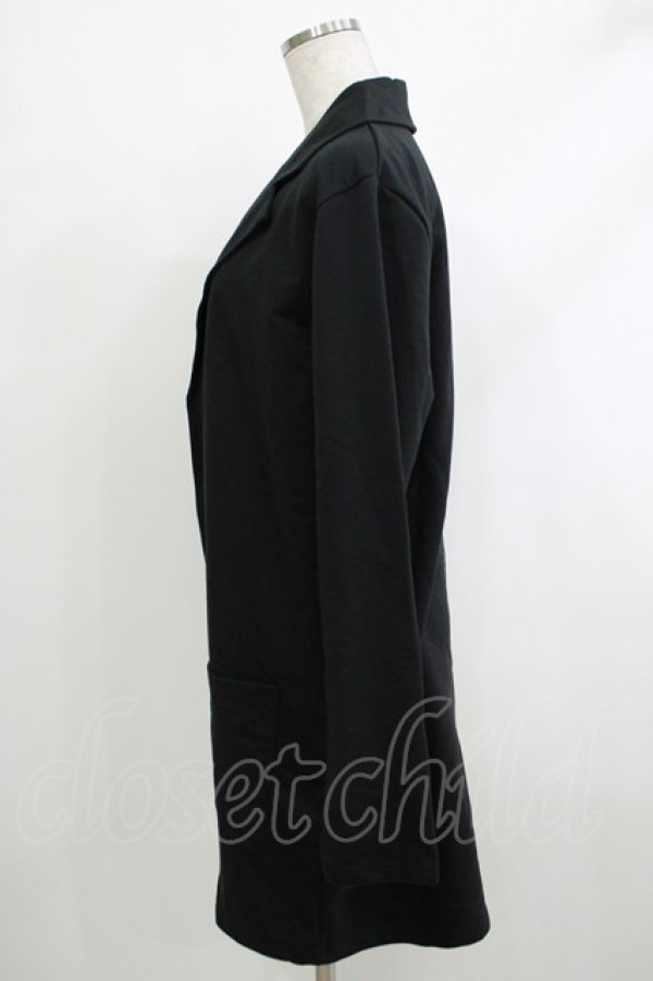 画像2: NieR Clothing / バックプリントロングカットジャケット  黒 H-25-10-17-1056-PU-JA-KB-ZH (2)