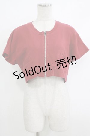 画像: Jane Marple Dans Le Salon / ショートZIPカーデ  赤 H-25-10-17-1058-JM-TO-KB-ZH