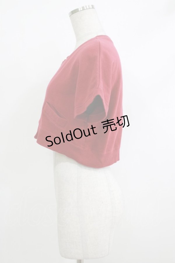 画像2: Jane Marple Dans Le Salon / ショートZIPカーデ  赤 H-25-10-17-1058-JM-TO-KB-ZH (2)