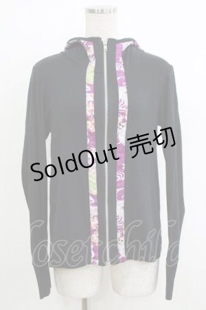 画像: gouk / 和柄ラインZIPパーカー  黒 H-25-10-17-1060-GO-TO-KB-ZH