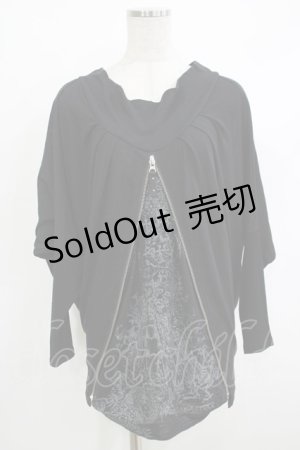 画像: Ozz Croce / フロントZIPドルマントップス  黒 H-25-10-17-1061-OO-TO-KB-ZH