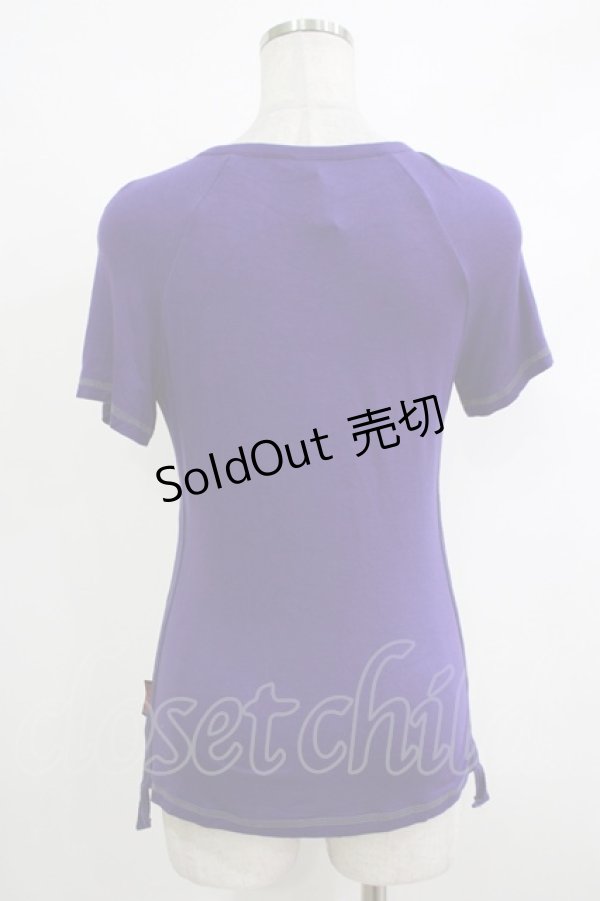 画像3: 【SALE】Ozz oneste / メッシュ重ね配色カットソー  パープル×グレー H-25-10-17-1062-OO-TO-KB-ZT159 (3)