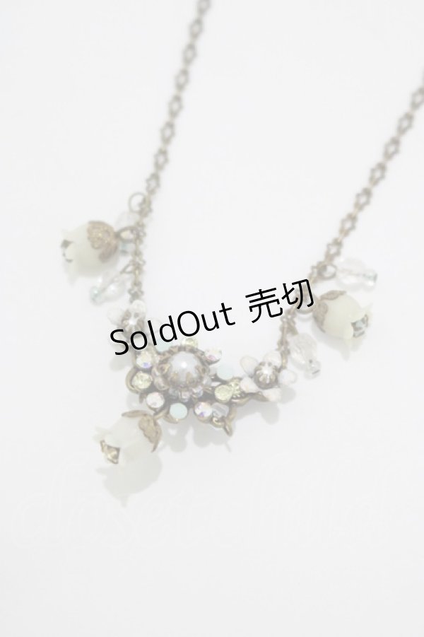 画像1: Michal Negrin / フラワーネックレス  すずらん H-25-10-17-1070-LO-AC-KB-ZH (1)
