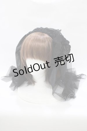 画像: ATELIER PIERROT / ローズヴェールカチューシャ  ブラック H-25-10-17-1074-EL-AC-KB-ZH