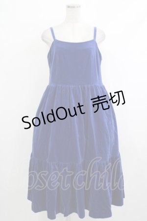 画像: Jane Marple / コットンベルベットストラップドレス  ロイヤルブルー H-25-10-17-1011-JM-OP-KB-ZH