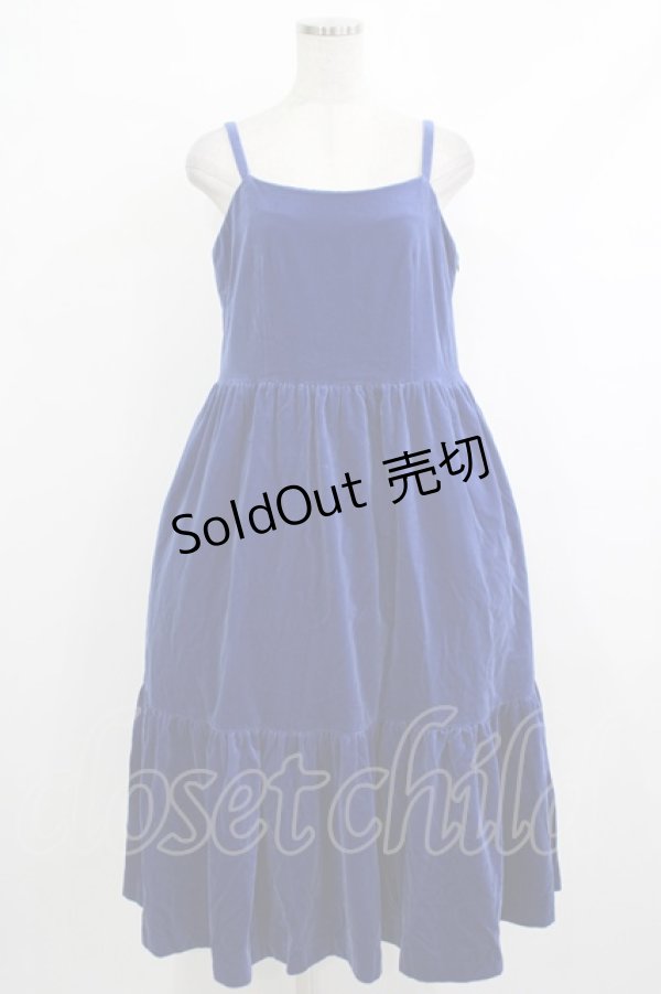 画像1: Jane Marple / コットンベルベットストラップドレス  ロイヤルブルー H-25-10-17-1011-JM-OP-KB-ZH (1)