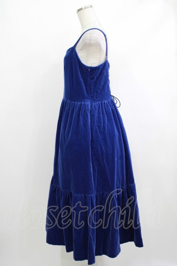 画像2: Jane Marple / コットンベルベットストラップドレス  ロイヤルブルー H-25-10-17-1011-JM-OP-KB-ZH (2)