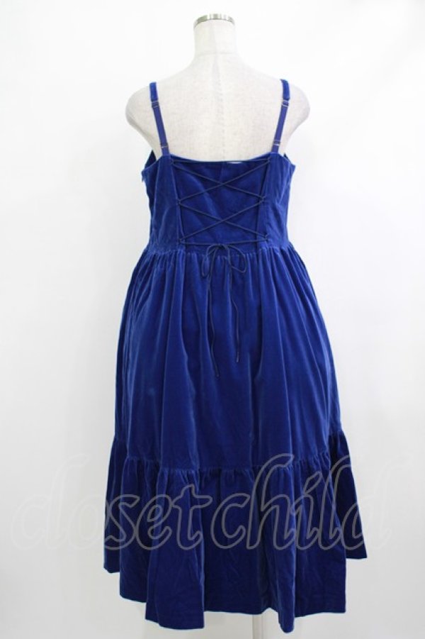 画像3: Jane Marple / コットンベルベットストラップドレス  ロイヤルブルー H-25-10-17-1011-JM-OP-KB-ZH (3)