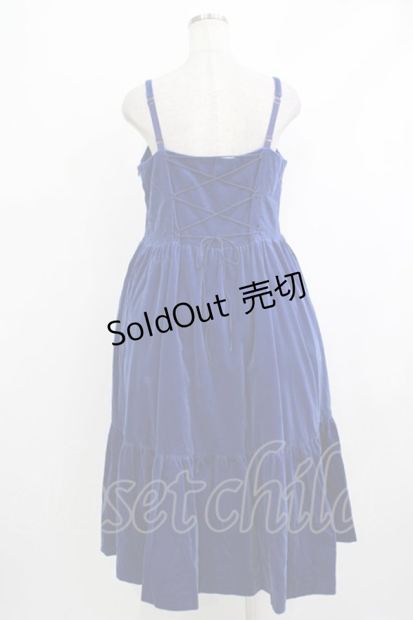 画像3: Jane Marple / コットンベルベットストラップドレス  ロイヤルブルー H-25-10-17-1011-JM-OP-KB-ZH (3)